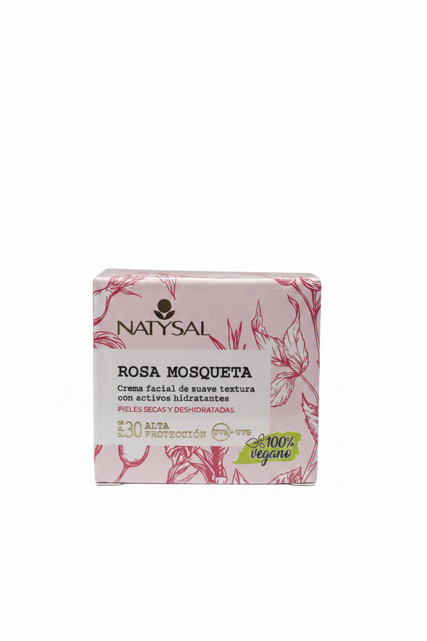 Crema facial Rosa Mosqueta - Natysal con fondo blanco
