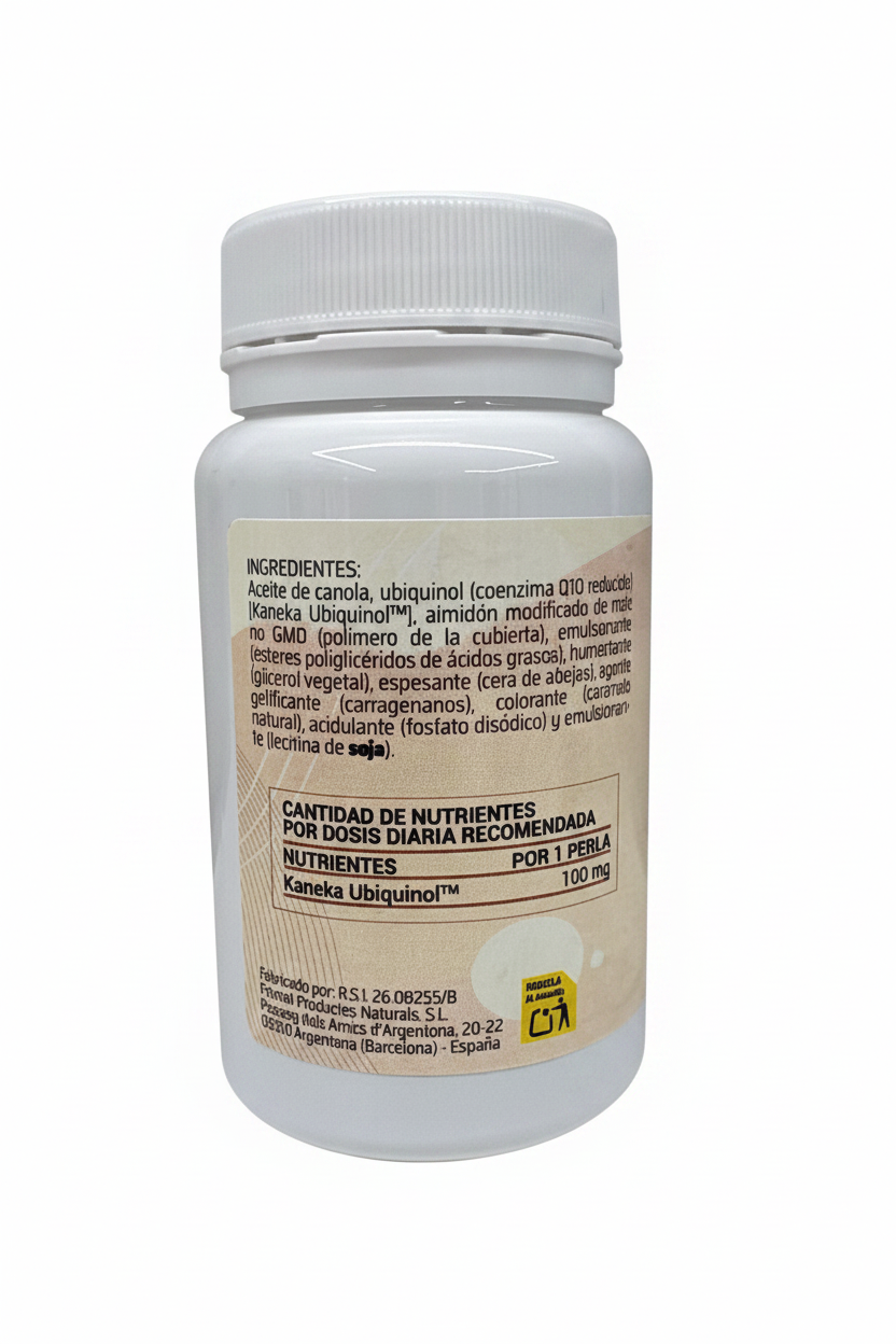 Ubiquinol - LRM con fondo blanco liso sin sombras