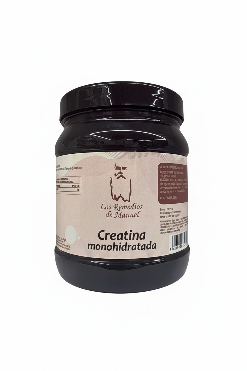 Creatina monohidratada - LRM con fondo blanco liso sin sombras