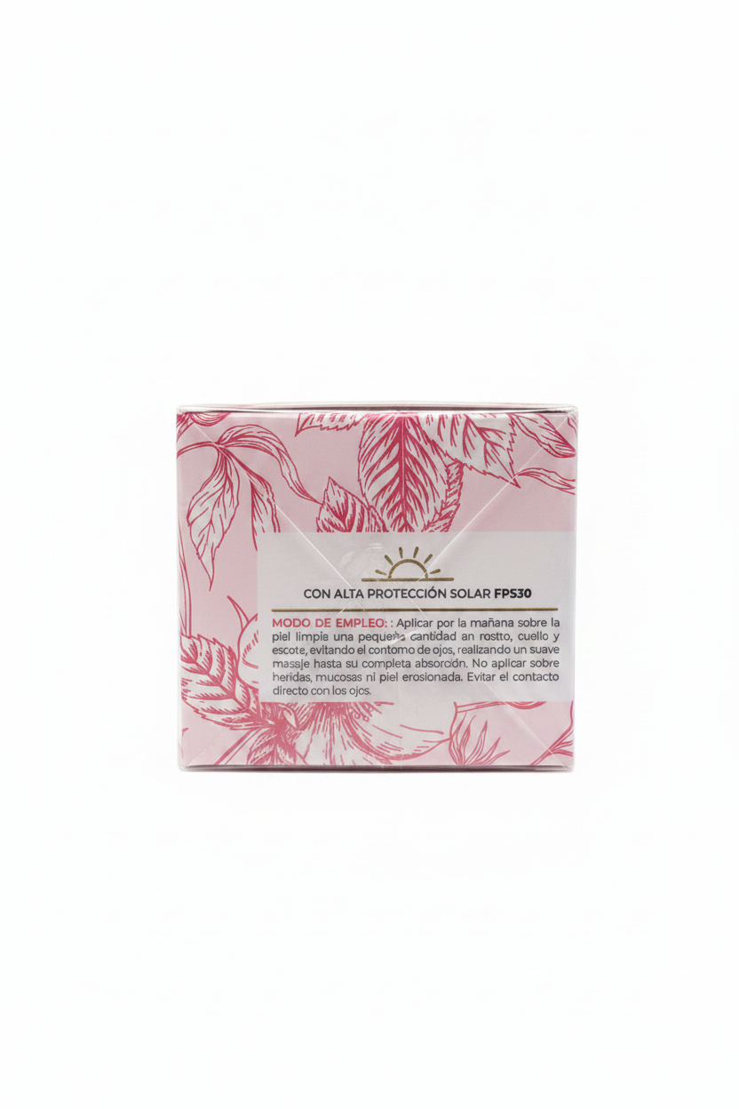 Crema facial Rosa Mosqueta - Natysal con fondo blanco