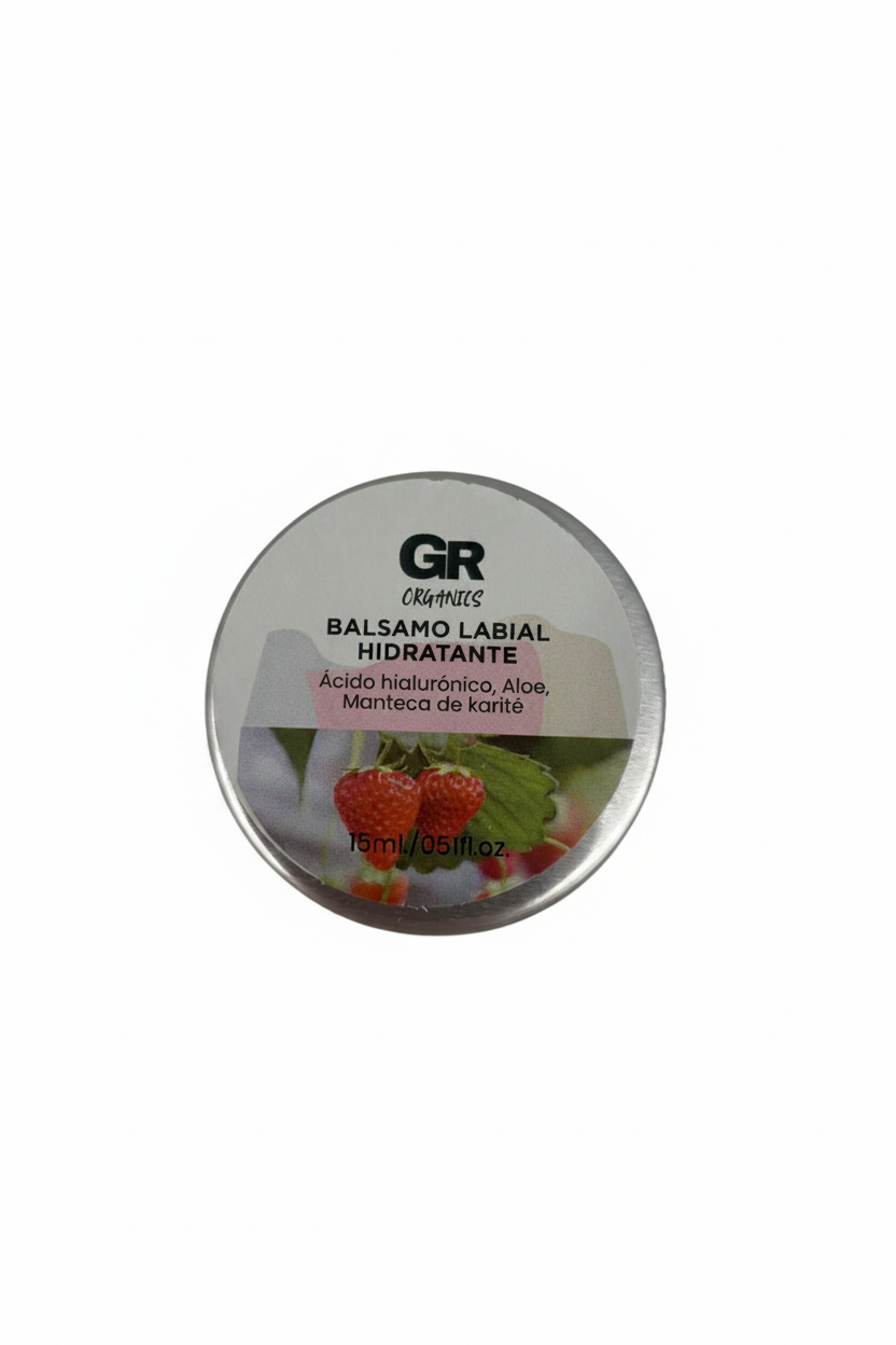 Balsamo labial hidratante - GR ORGANICS con fondo blanco