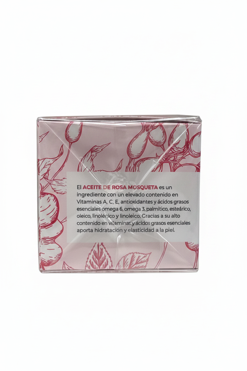 Crema facial Rosa Mosqueta - Natysal con fondo blanco