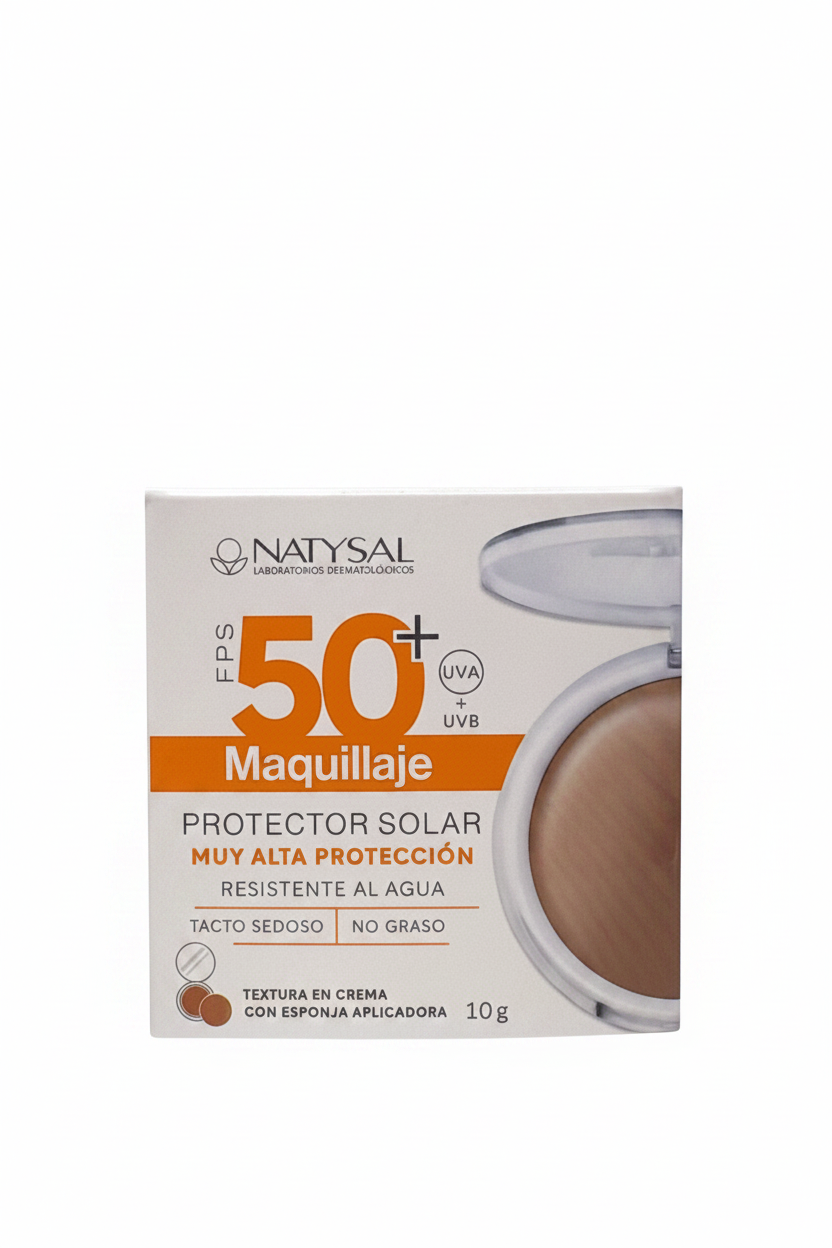 Protector Solar Maquillaje SPF50 - Natysal con fondo blanco