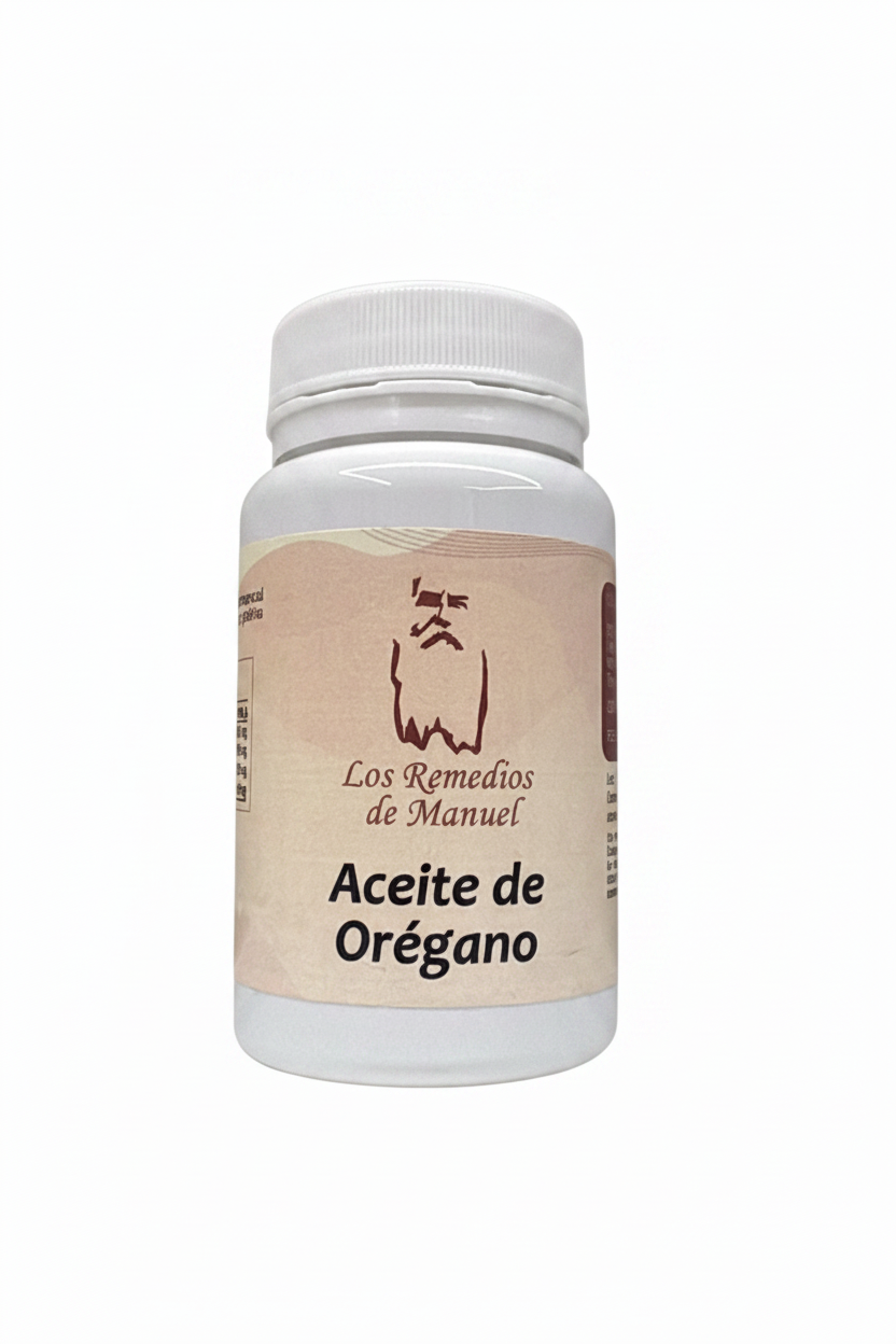 Aceite de Orégano (Cápsulas) - LRM con fondo blanco liso sin sombras