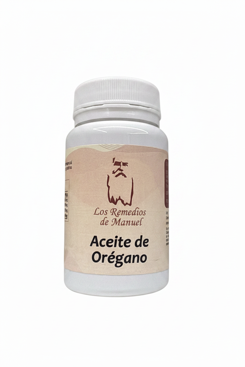 Aceite de Orégano (Cápsulas) - LRM con fondo blanco liso sin sombras