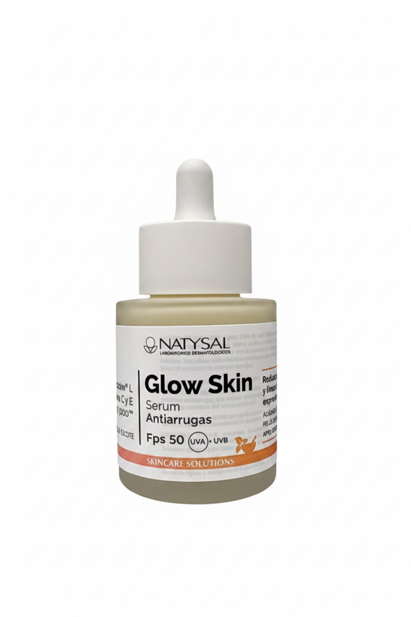Serum Glow Skin FPS50 con fondo blanco