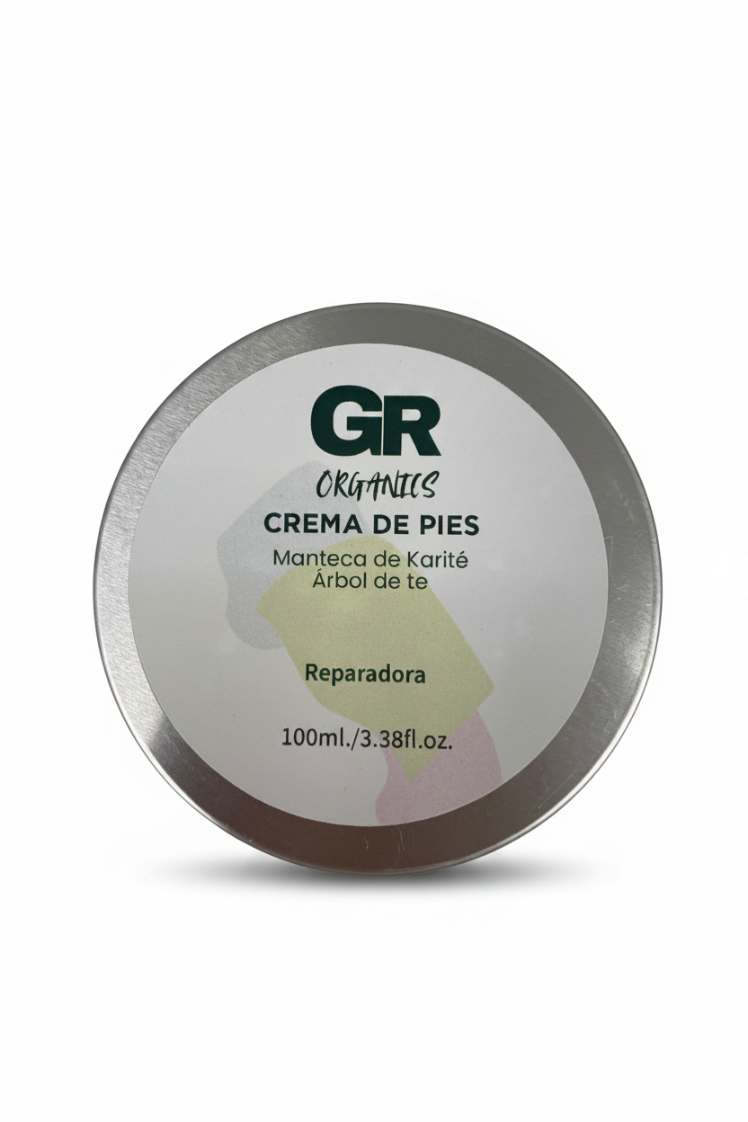 Crema de Pies - GR ORGANICS con fondo blanco