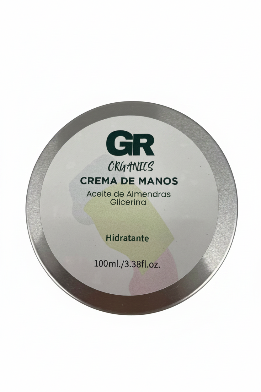 Crema de Manos - GR ORGANICS con fondo blanco