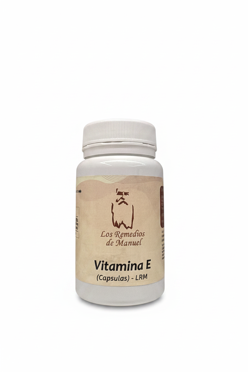Vitamina E (Capsulas) - LRM con fondo blanco liso sin sombras