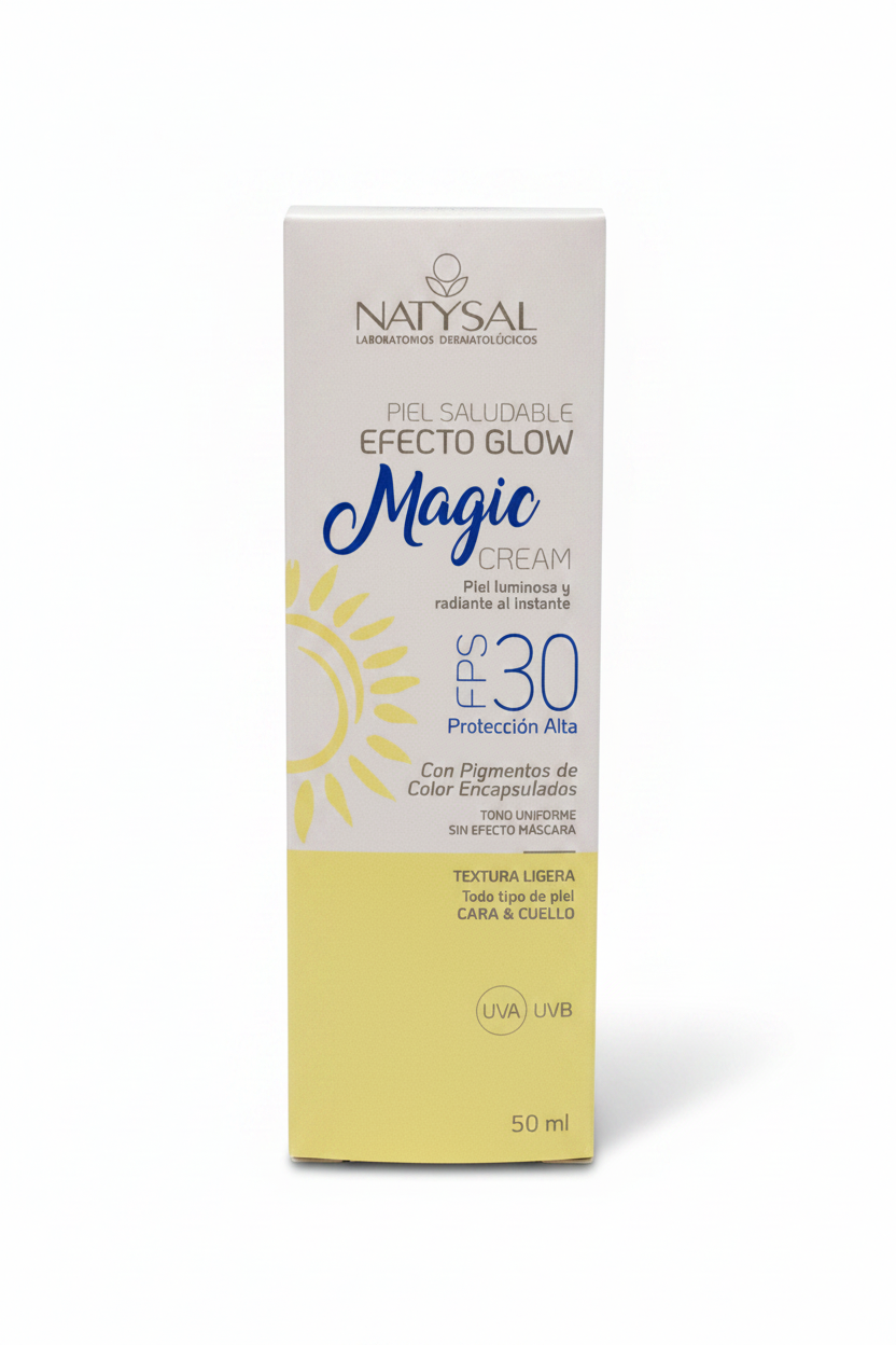 Crema Facial Efecto Glow - Natysal con fondo blanco